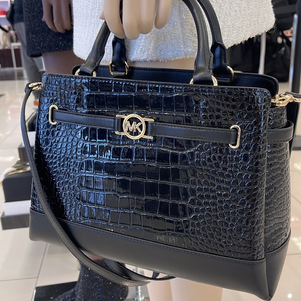 MICHAEL KORS Reed Lg Leather Belted Satchel Crossbody Handbag CZ
Crocodile - Picture 14 of 16